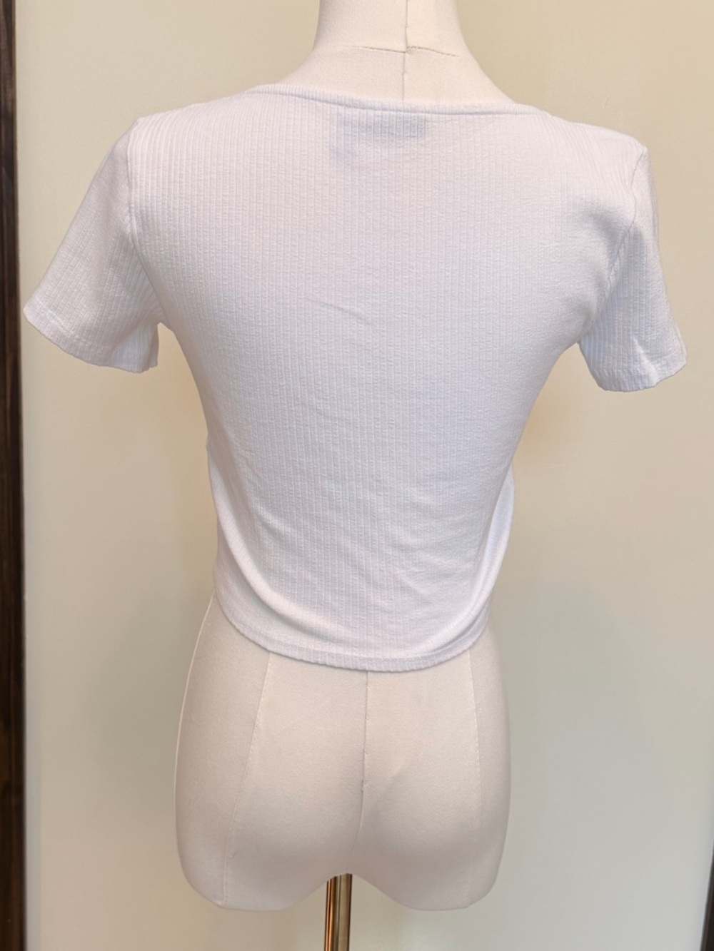 ASOS Women's White Square Neck Ribbed Top - Picture 2 of 6